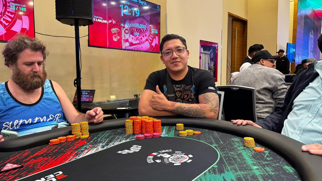 Guzmán y Hadweh pusieron el ritmo en la jornada inicial del Mini Main Event en el WSOP-C México